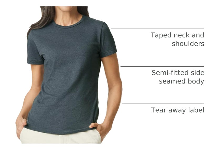 Gildan Women's Softstyle Cotton T-Shirt, Style G64000L, Multipack, Dark Heather (2-Pack), Medium - Image 4